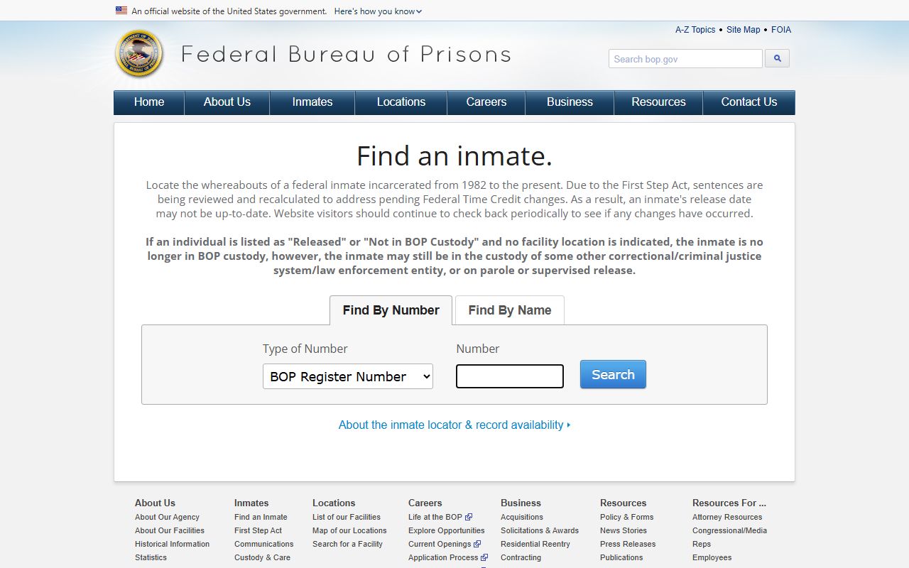 Wilkinson County inmate records Federal Bureau of Prisons locator source